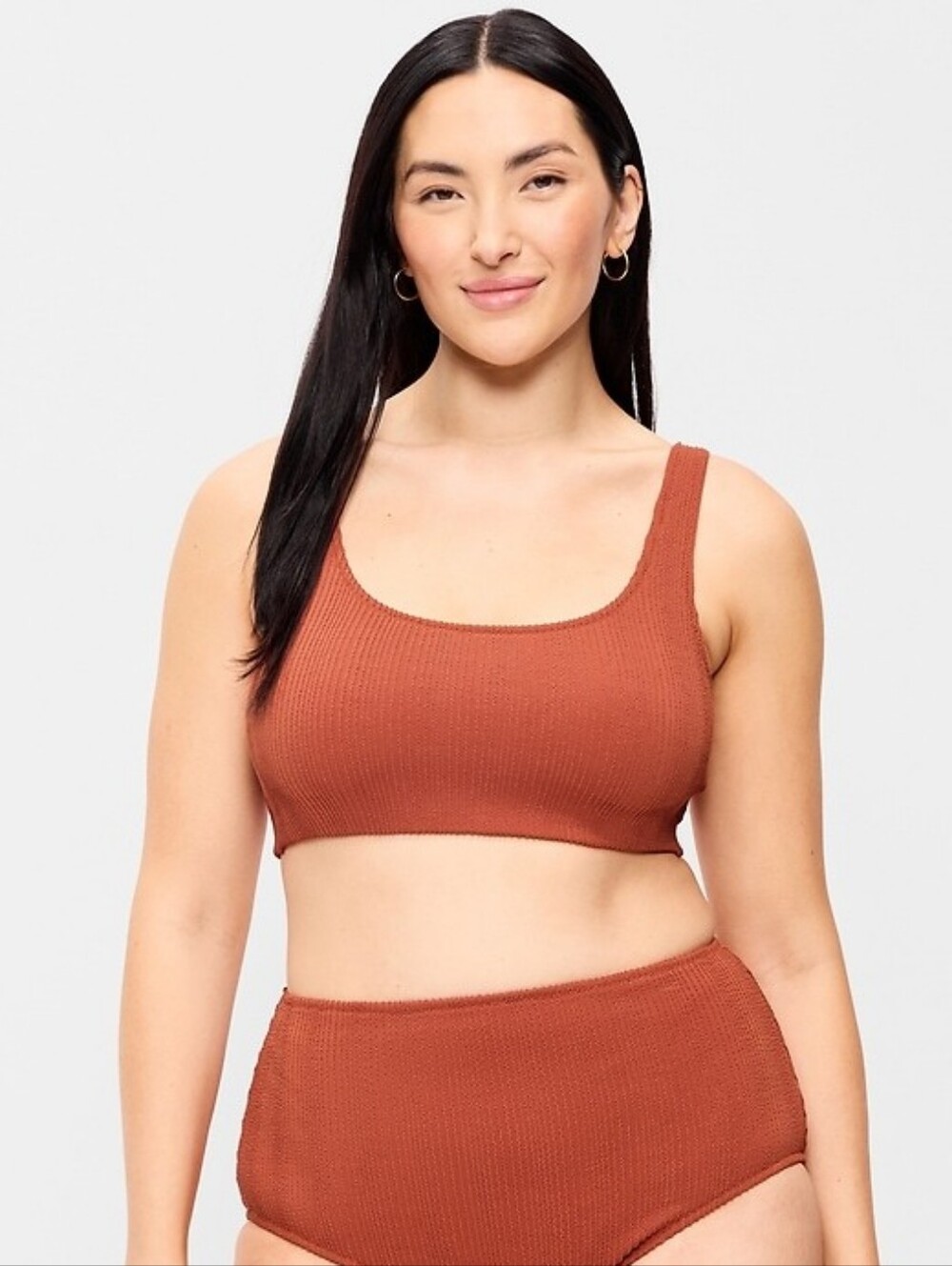 NWT Old Navy Ribbed 2-Piece Bikini Set Russet Moon Rust Orange Size 3X